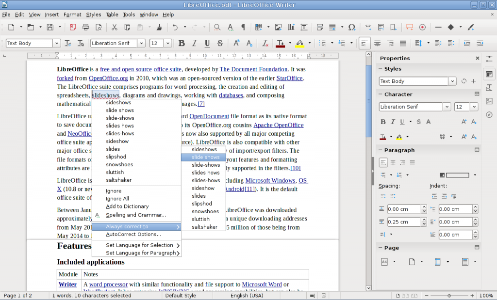 LibreOffice Writer le traitement de texte