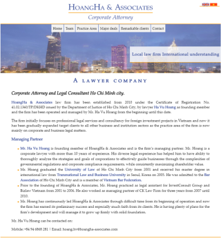 Professional website for a lawyer company